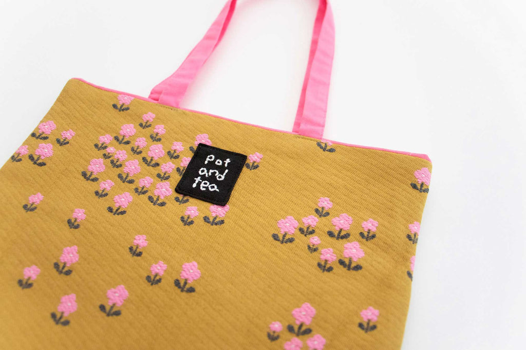 pot and tea 小花ジャガードミニバッグ