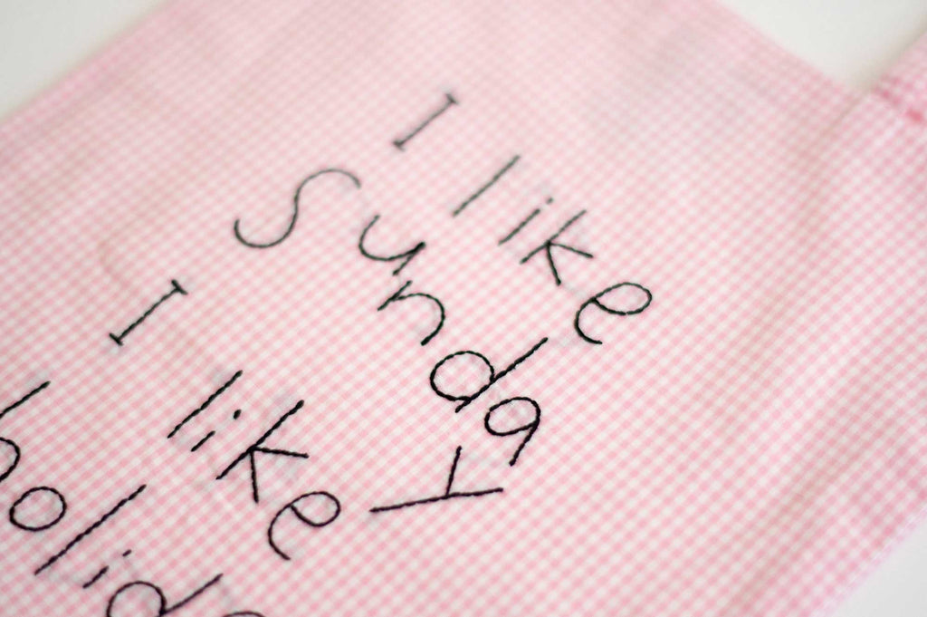 pot and tea チェック柄ハンド刺繍バッグ