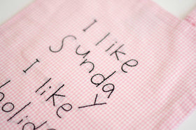 pot and tea チェック柄ハンド刺繍バッグ