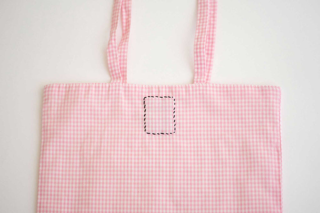 pot and tea チェック柄ハンド刺繍バッグ