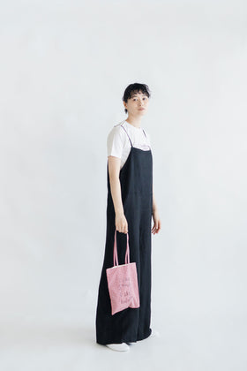 pot and tea チェック柄ハンド刺繍バッグ