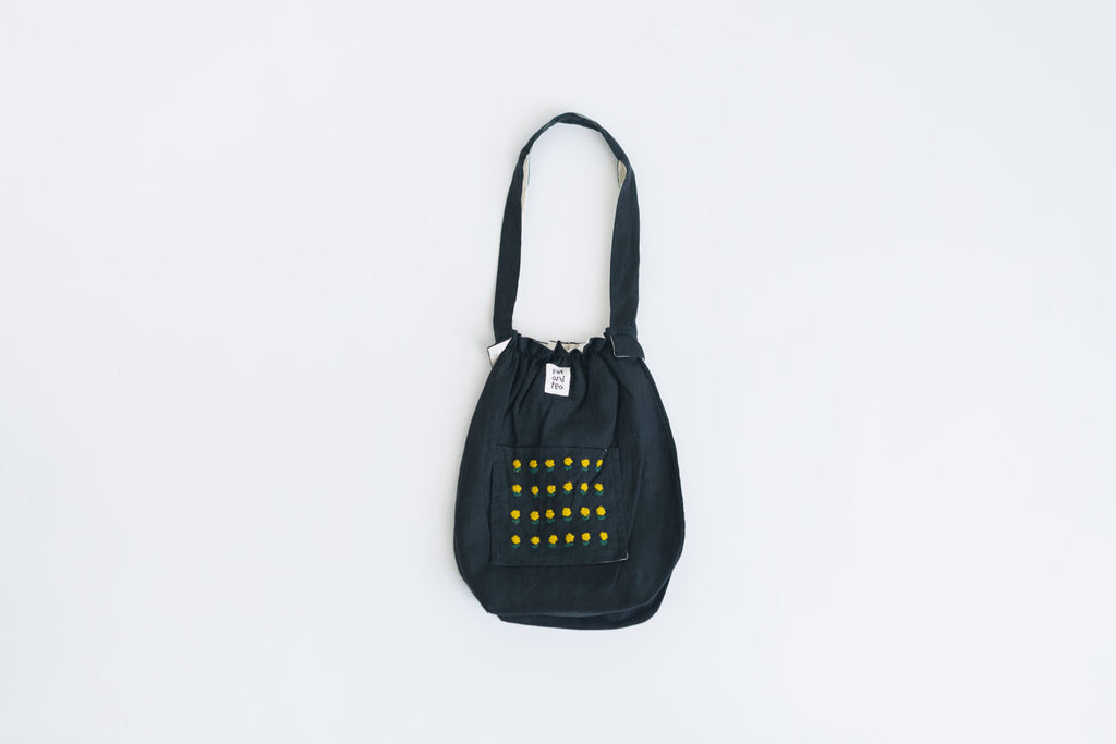 pot and tea リネン小花刺繍バッグ