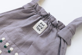 pot and tea リネン小花刺繍バッグ