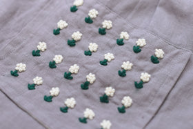 pot and tea リネン小花刺繍バッグ