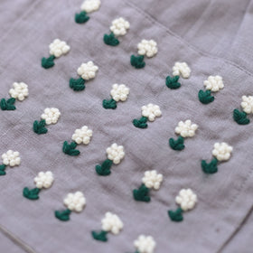 pot and tea リネン小花刺繍バッグ