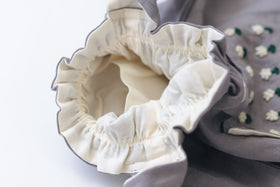 pot and tea リネン小花刺繍バッグ