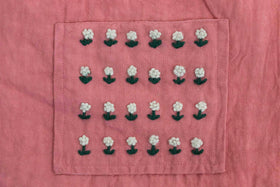 pot and tea リネン小花刺繍バッグ