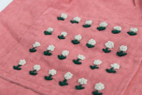 pot and tea リネン小花刺繍バッグ