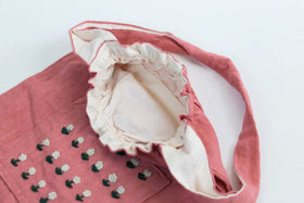 pot and tea リネン小花刺繍バッグ