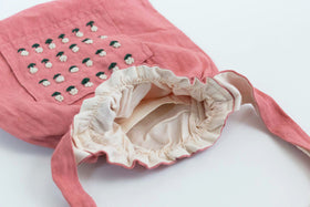 pot and tea リネン小花刺繍バッグ