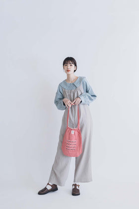 pot and tea リネン小花刺繍バッグ