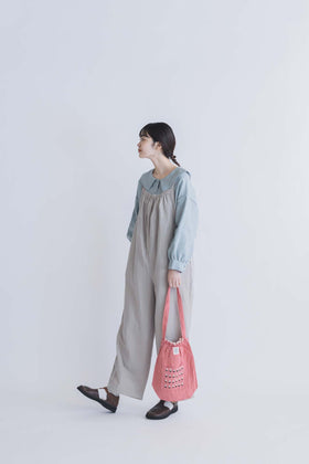 pot and tea リネン小花刺繍バッグ