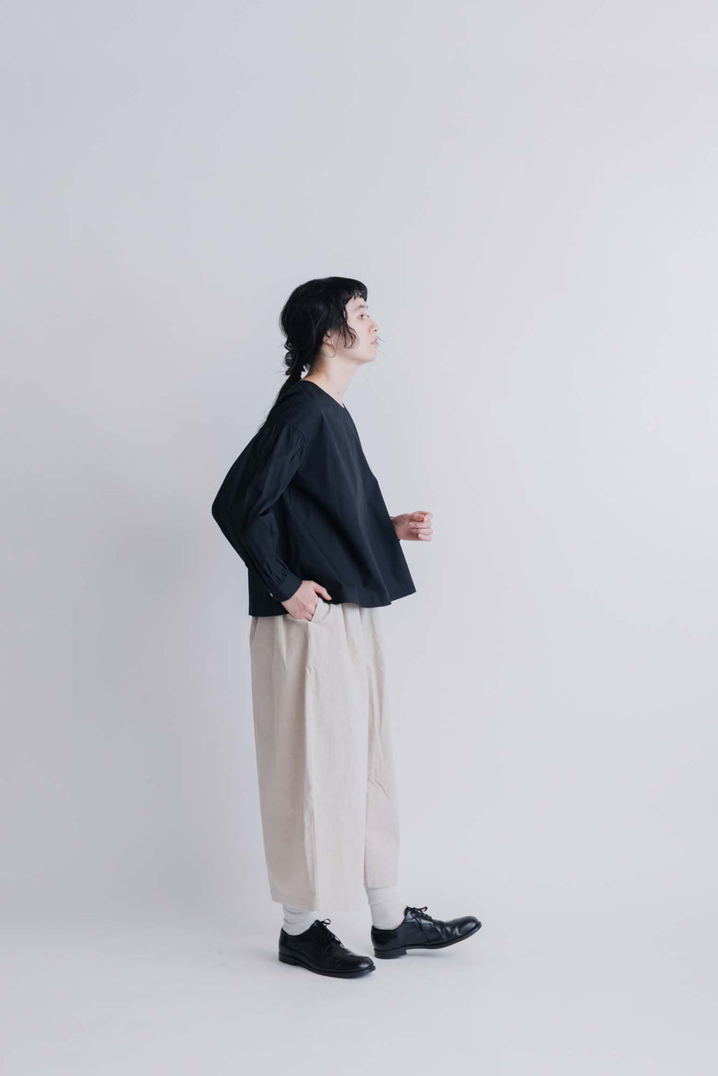 FRANCESCA AMAM LABEL ギャザースリーブブラウス