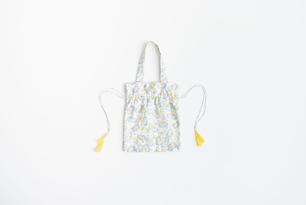 BUNON エンブロイダリードローストリングバッグ シルク