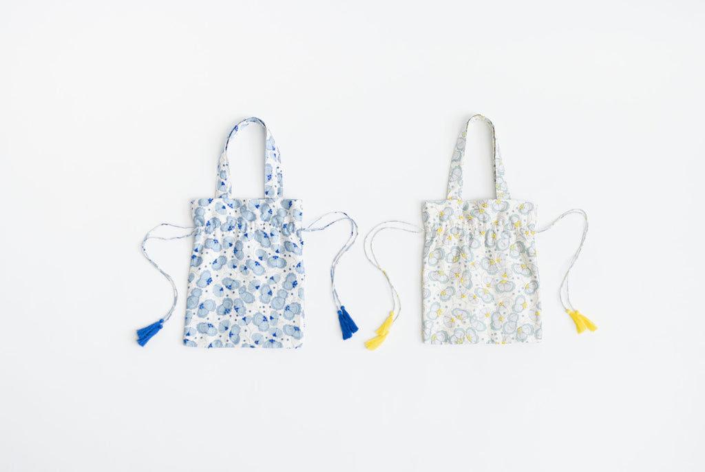 BUNON エンブロイダリードローストリングバッグ シルク