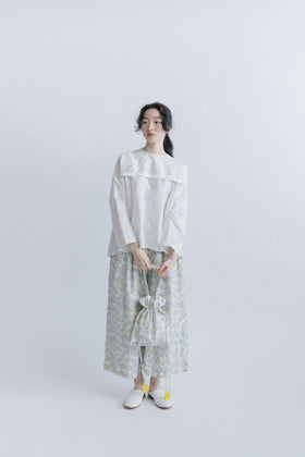 BUNON エンブロイダリードローストリングバッグ シルク