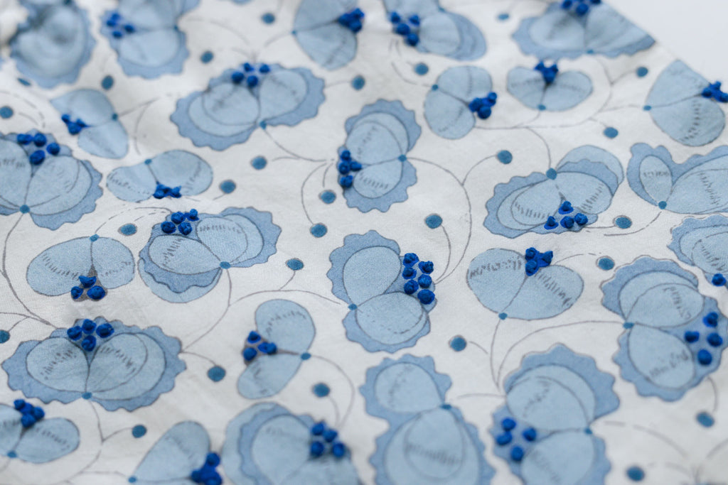 BUNON エンブロイダリードローストリングバッグ シルク