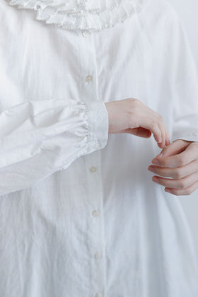 BUNON フリルカラーブラウス パステルイエロー