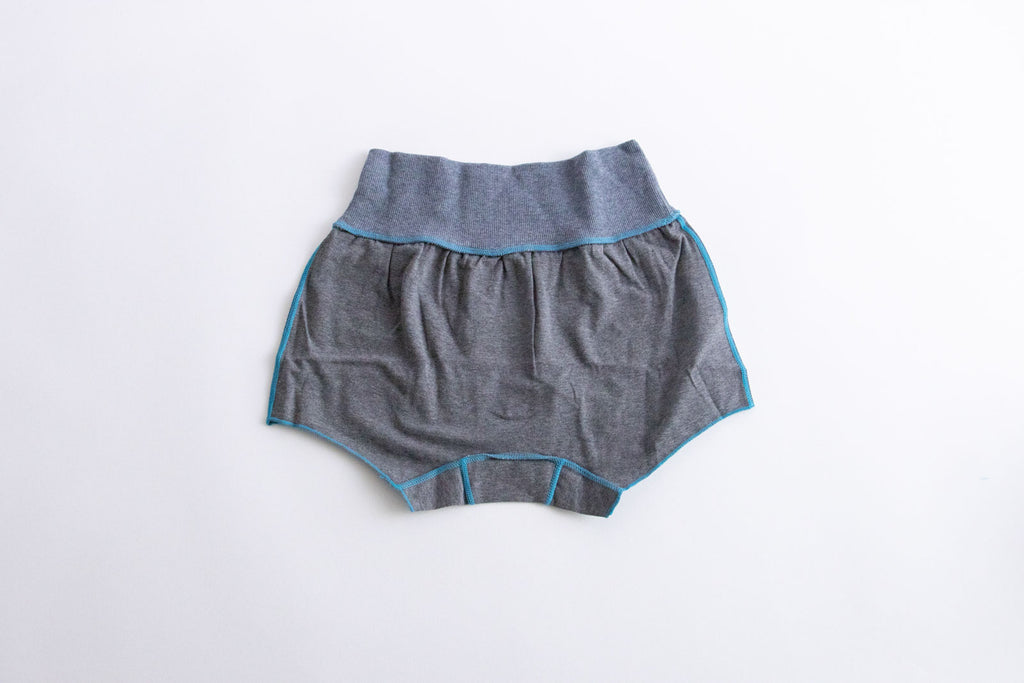 JUBAN DO ONI レディースボックスパンツ チャコール×ブルー