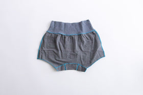 JUBAN DO ONI レディースボックスパンツ チャコール×ブルー