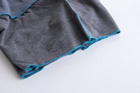 JUBAN DO ONI レディースボックスパンツ チャコール×ブルー