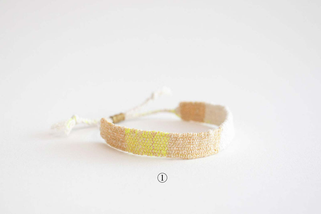 jitsu 糸ブレスレット ホワイト/イエロー