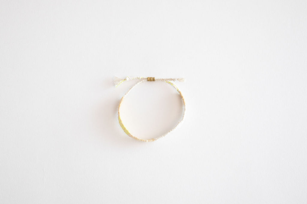 jitsu 糸ブレスレット ホワイト/イエロー