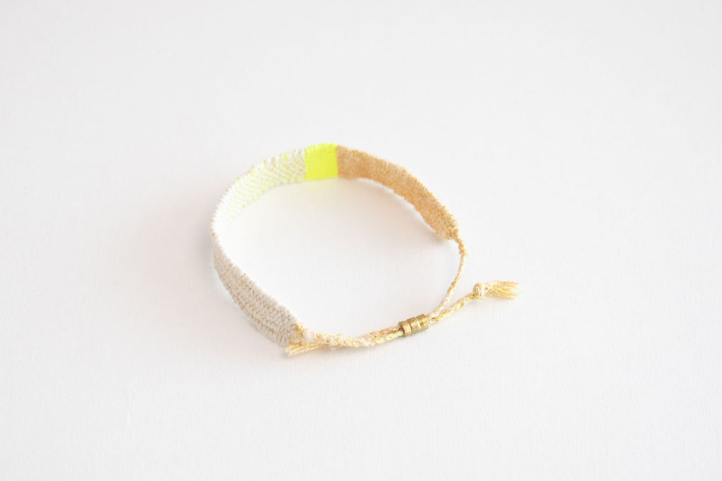 jitsu 糸ブレスレット ホワイト/イエロー