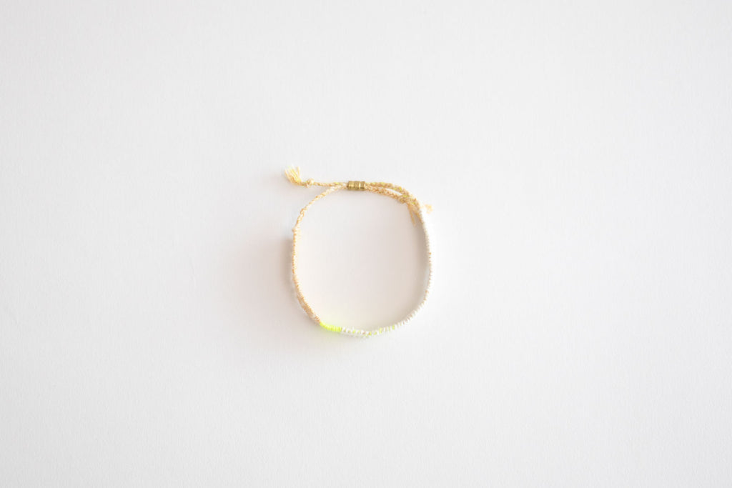 jitsu 糸ブレスレット ホワイト/イエロー