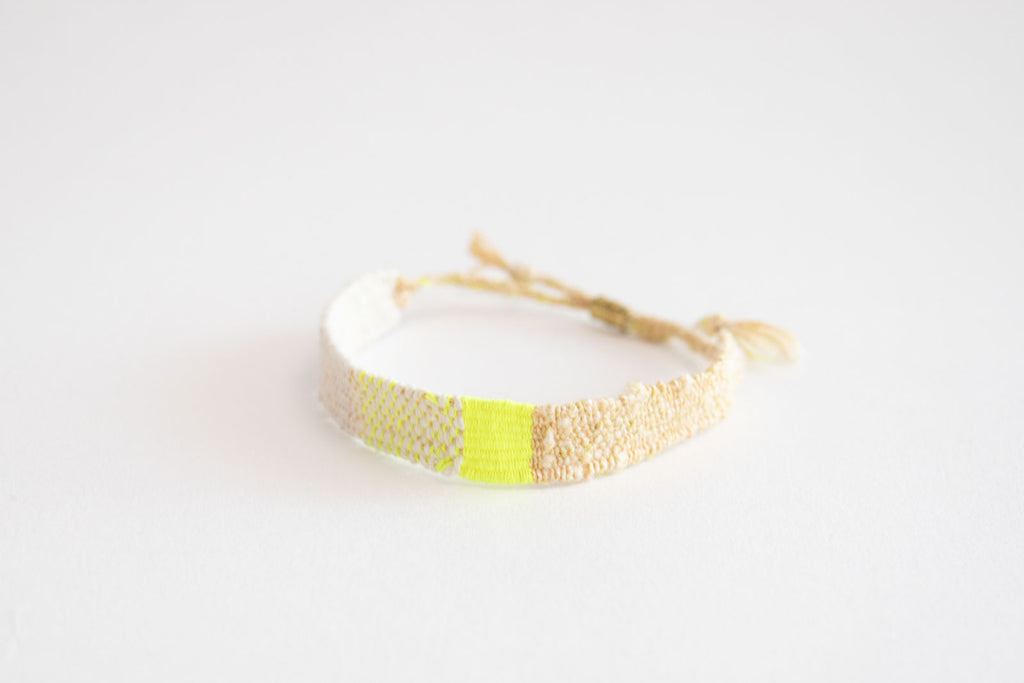 jitsu 糸ブレスレット ホワイト/イエロー