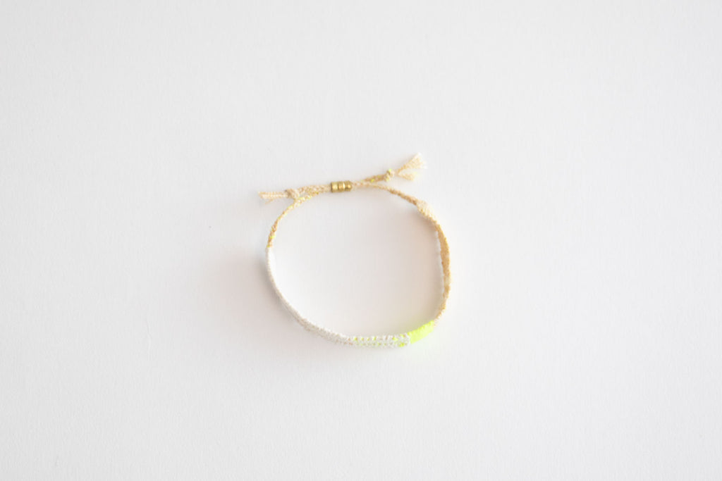 jitsu 糸ブレスレット ホワイト/イエロー