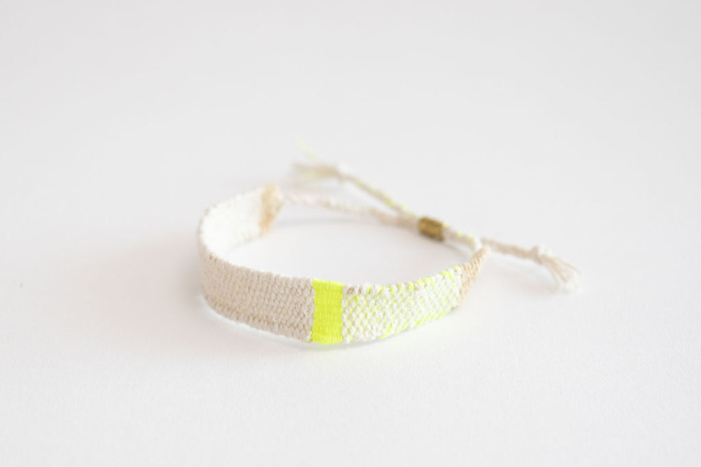 jitsu 糸ブレスレット ホワイト/イエロー