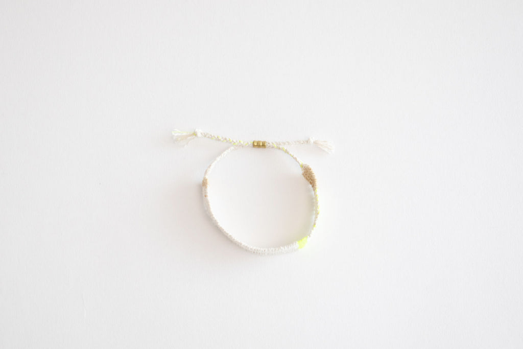 jitsu 糸ブレスレット ホワイト/イエロー