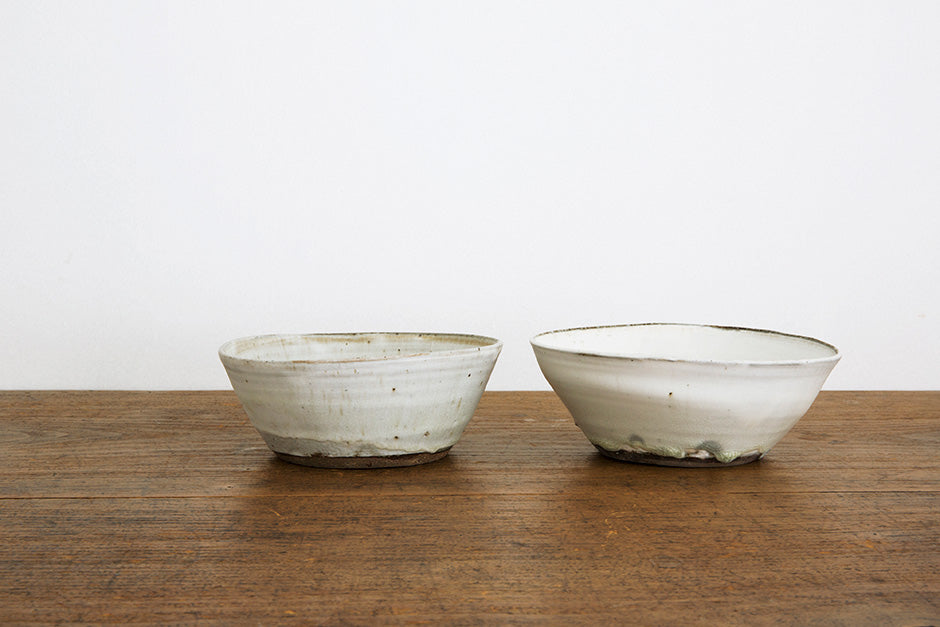 広川絵麻 5寸鉢 白 (高台なし)