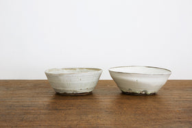 広川絵麻 5寸鉢 白 (高台なし)