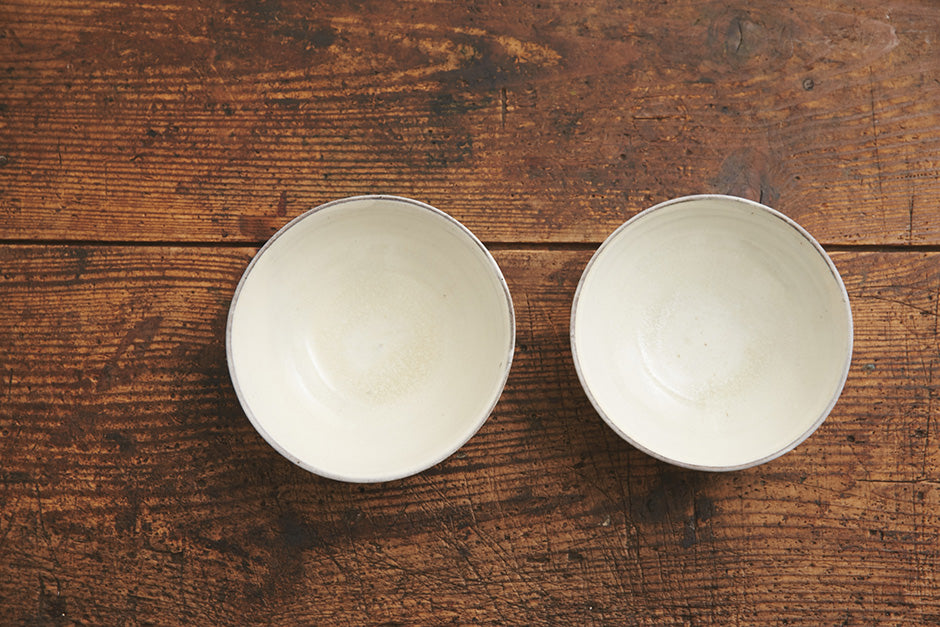 広川絵麻 5寸鉢 白(高台あり)