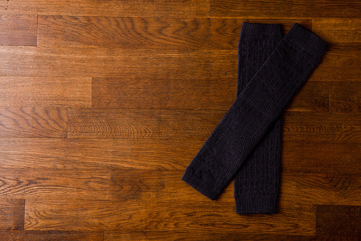 うさぎの会 絹くずまゆソフトレッグウォーマー ロング チャコールグレー