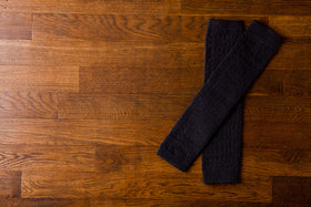 うさぎの会 絹くずまゆソフトレッグウォーマー ロング チャコールグレー