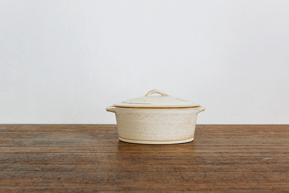 加藤かずみ 耐熱グラタン皿 蓋つき ホワイト