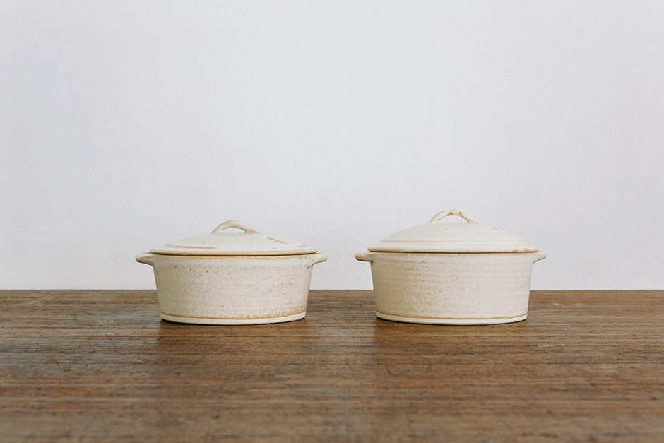 加藤かずみ 耐熱グラタン皿 蓋つき ホワイト