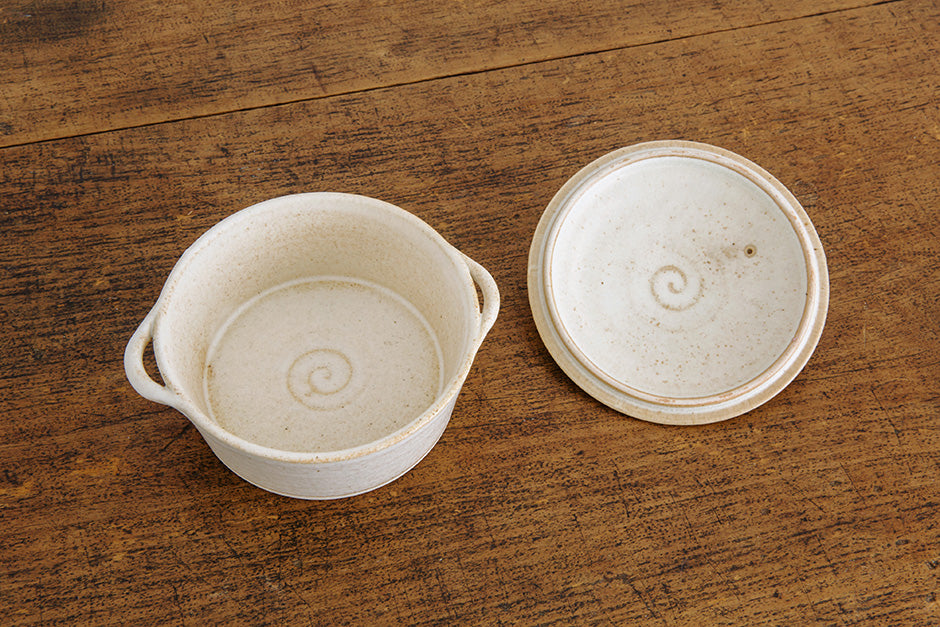 加藤かずみ 耐熱グラタン皿 蓋つき ホワイト