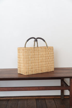 warang wayan ストローかごバッグ 深型 グレー