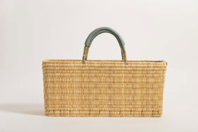 warang wayan ストローかごバッグ 浅型 グレー