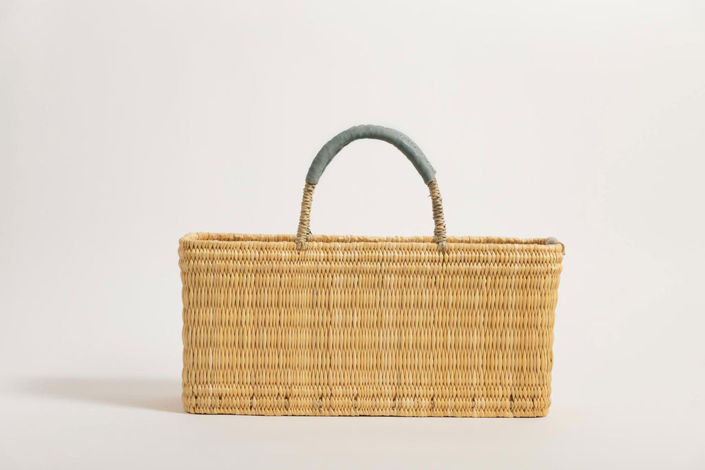 warang wayan ストローかごバッグ 浅型 グレー