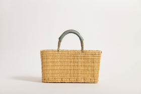 warang wayan ストローかごバッグ 浅型 グレー