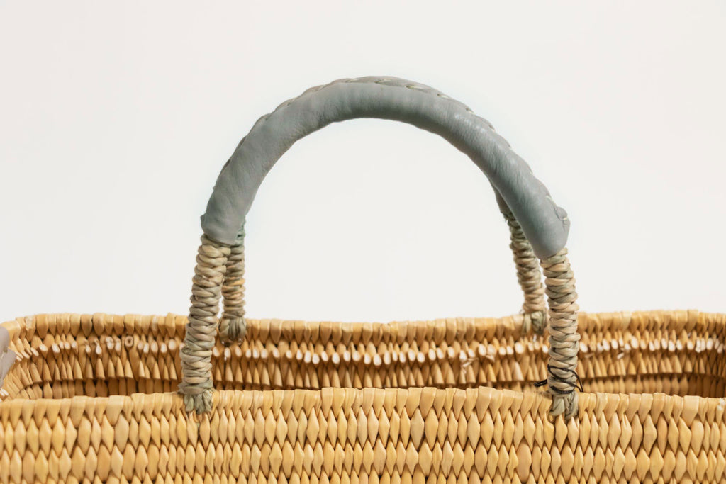 warang wayan ストローかごバッグ 浅型 グレー