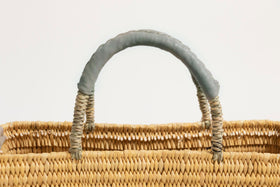 warang wayan ストローかごバッグ 浅型 グレー