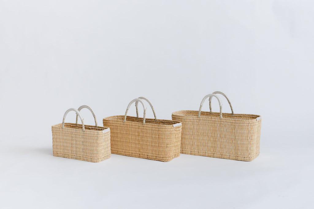 warang wayan ストローかごバッグ 浅型 ホワイト