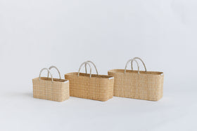 warang wayan ストローかごバッグ 浅型 ホワイト