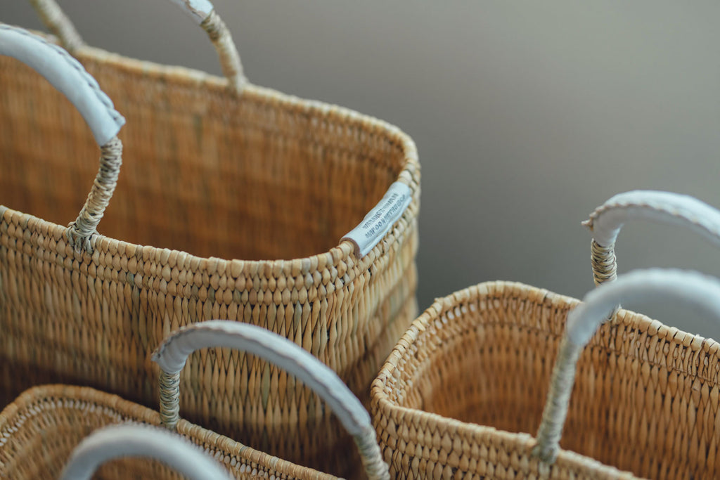 warang wayan ストローかごバッグ 深型 ホワイト